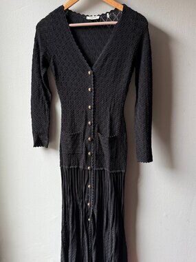 Sandro Long Sleeve Maxi Dress (Size: 34 F US 2, Color: Black)